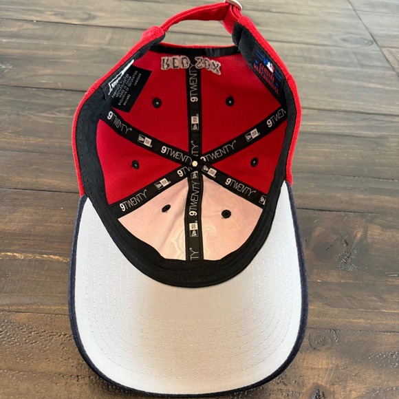 New Era Boston Red Sox Hat Mens OSFM Red Navy 9TWENTY Adjustable MLB Cap - Picture 6 of 12